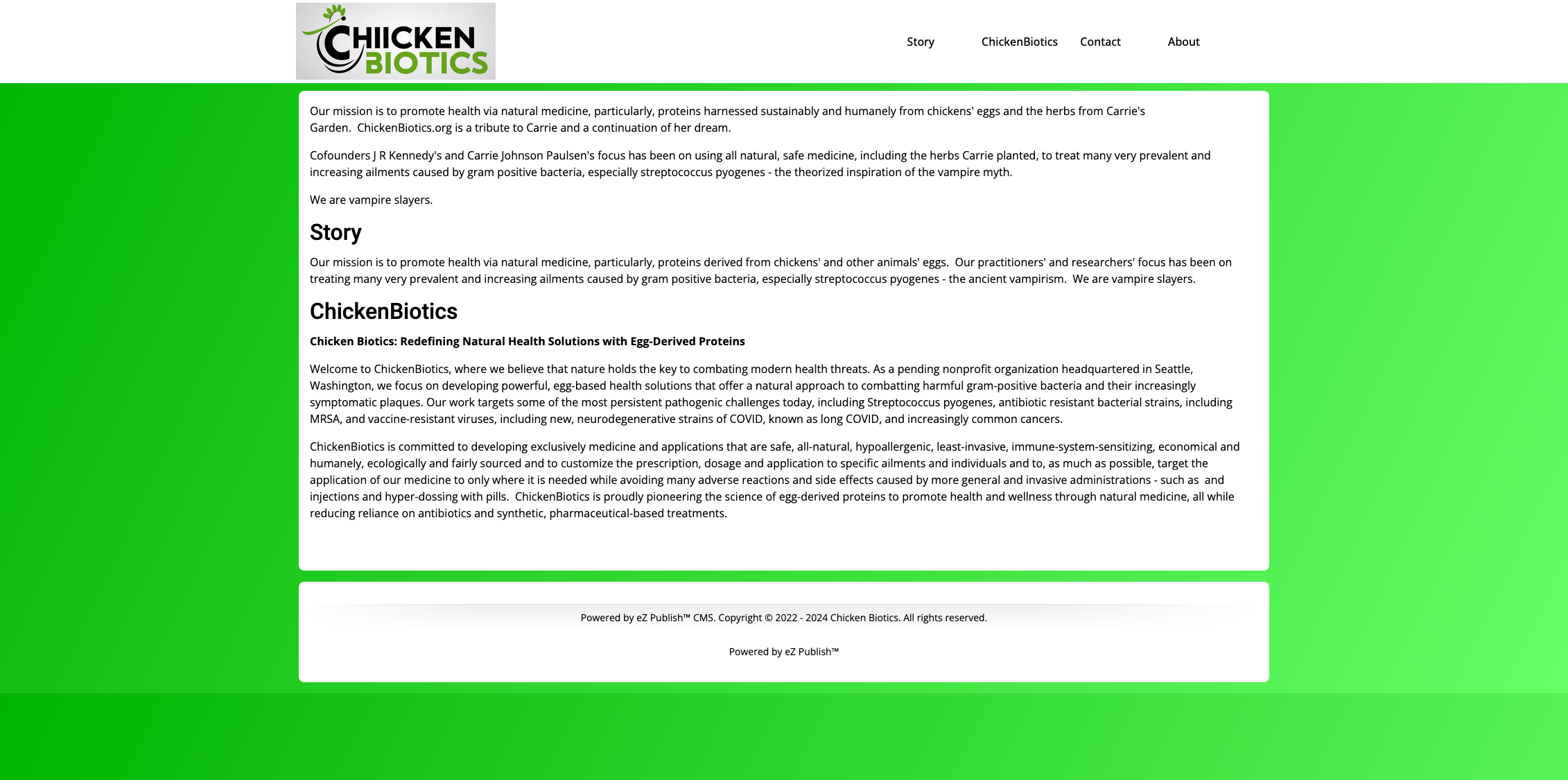 ChickenBiotics.org Website Preview ChickenBiotics.org Website Preview