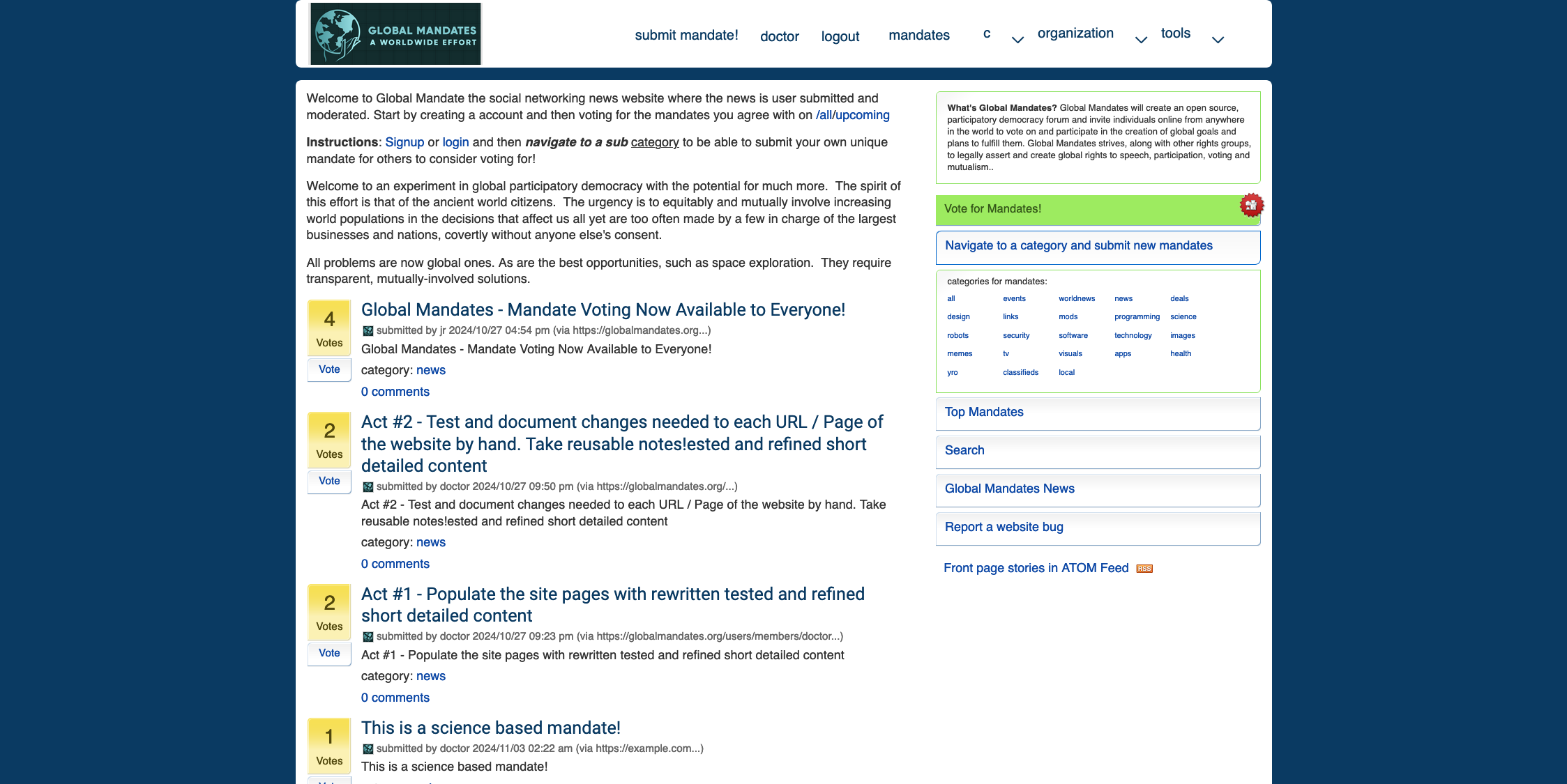 GlobalMandates.org Website Preview GlobalMandates.org Website Preview